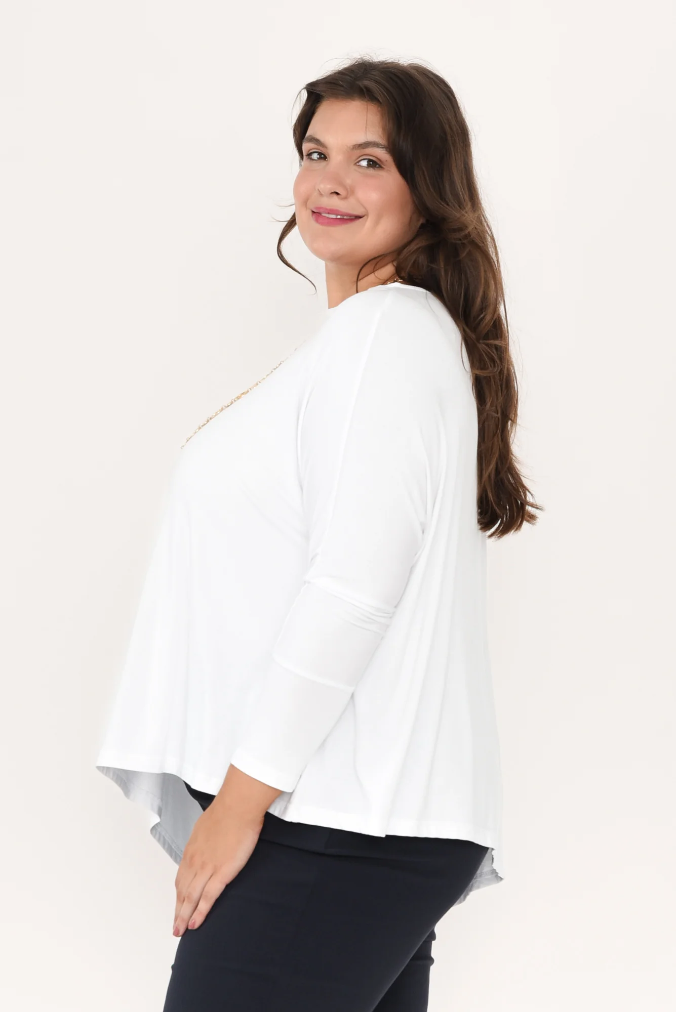 Susie White Asymmetrical Bamboo Top - Image 9