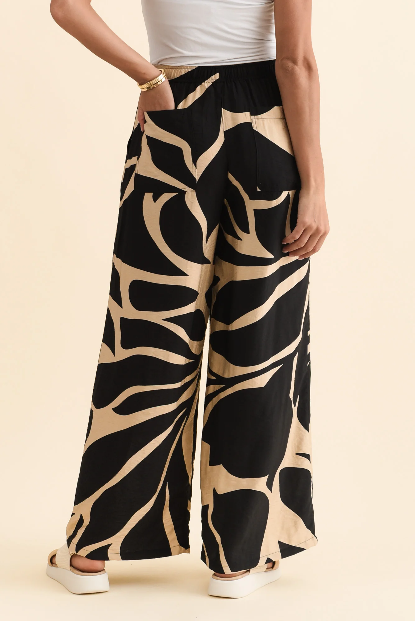 Sutton Black Abstract Relaxed Pants - Image 4