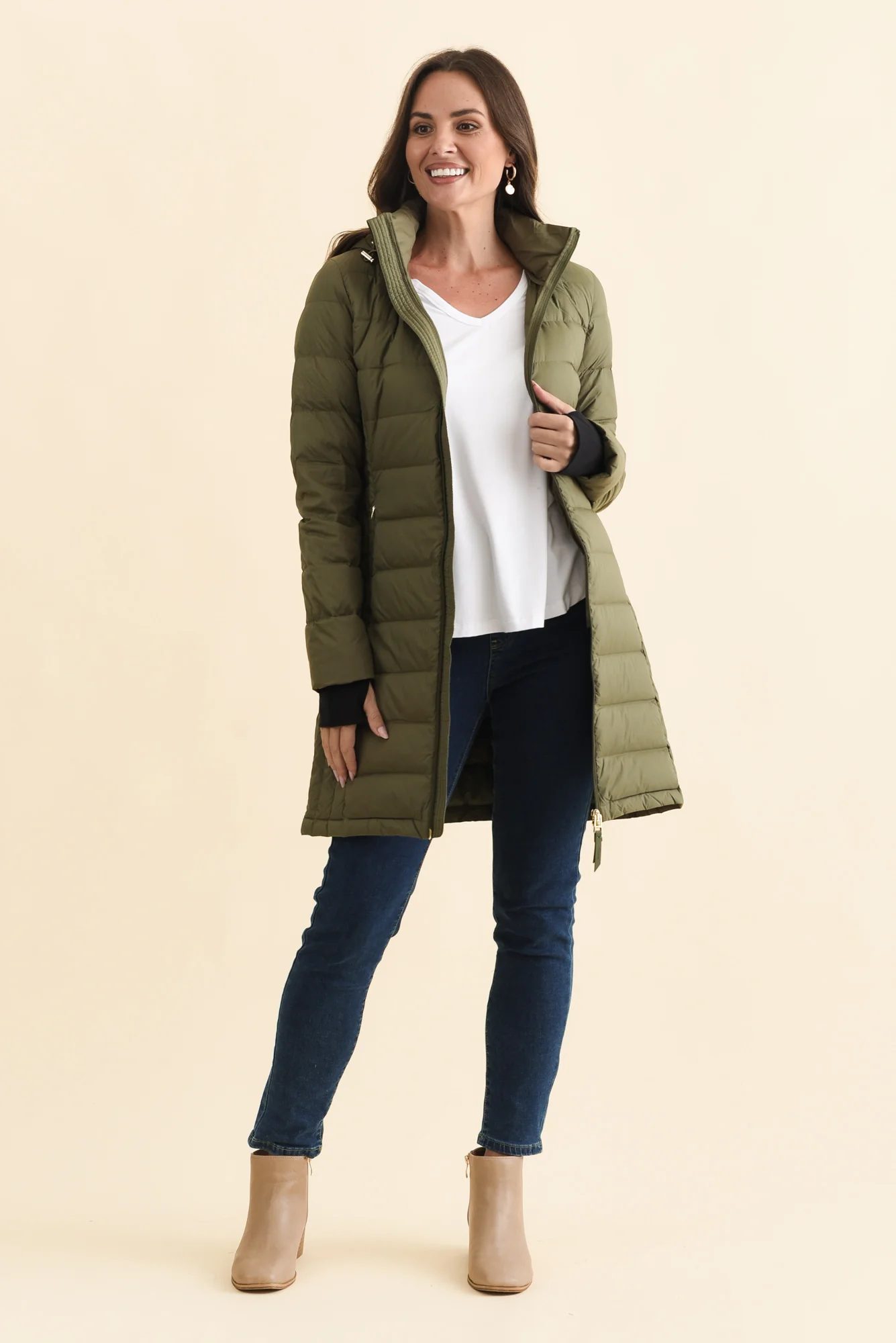 Sydney Olive Down Puffer Coat - Image 2