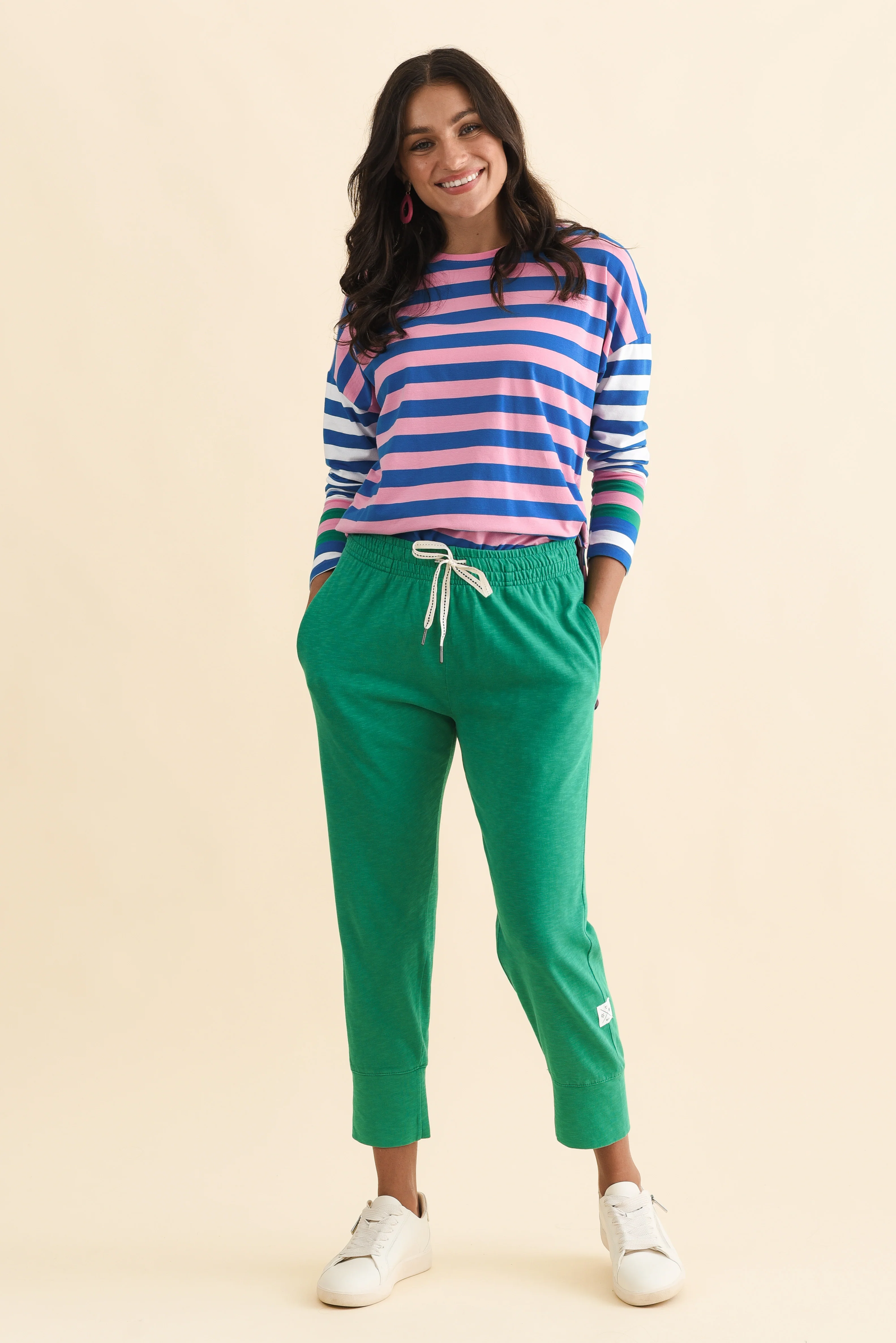 Taffy Blue Stripe Cotton Long Sleeve Tee - Image 6