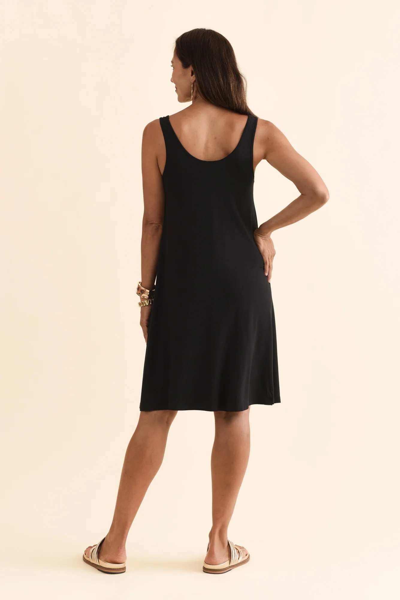 Tashi Black Bamboo Swing Dress - Image 4