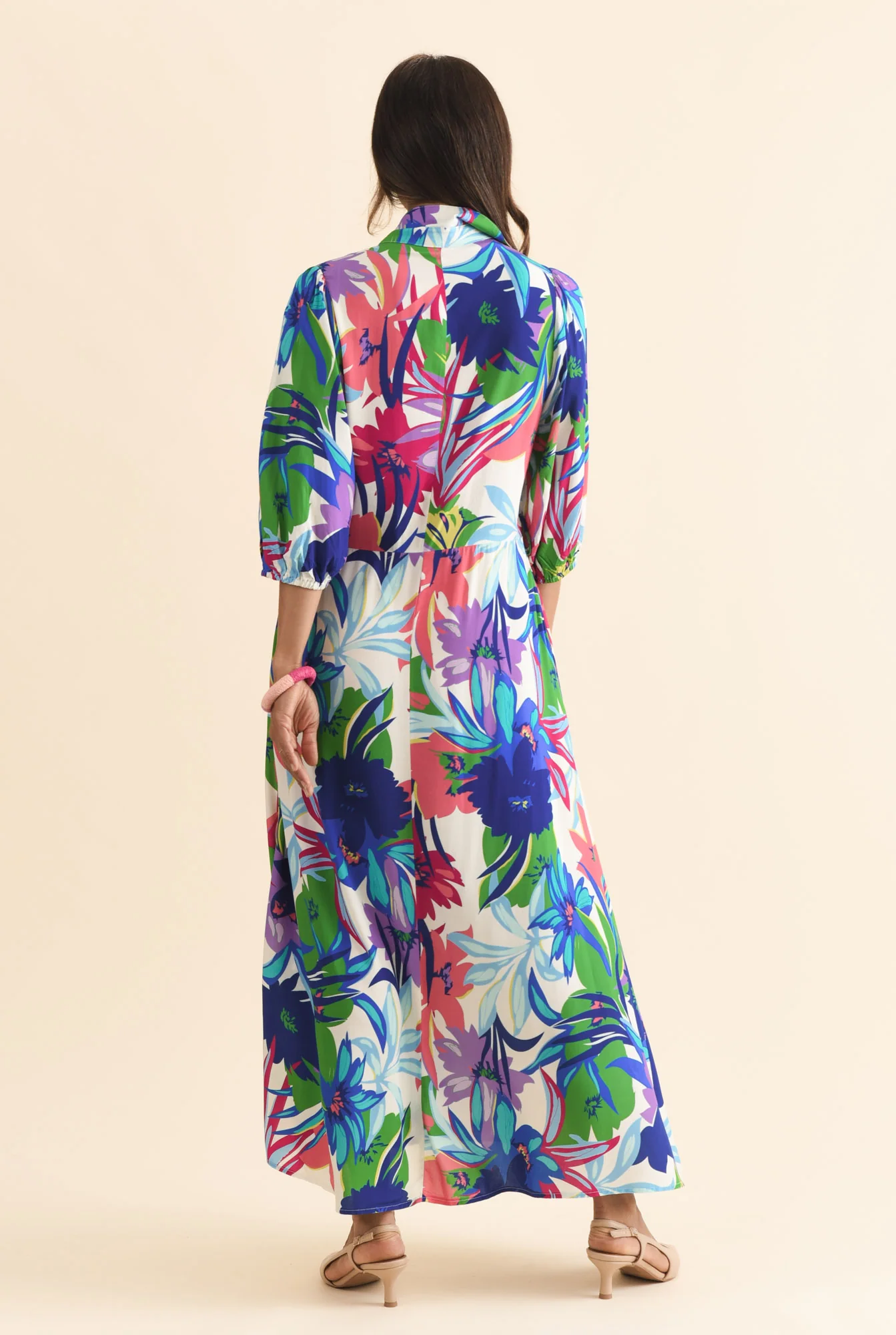 Trinity Blue Floral Tie Dress - Image 5