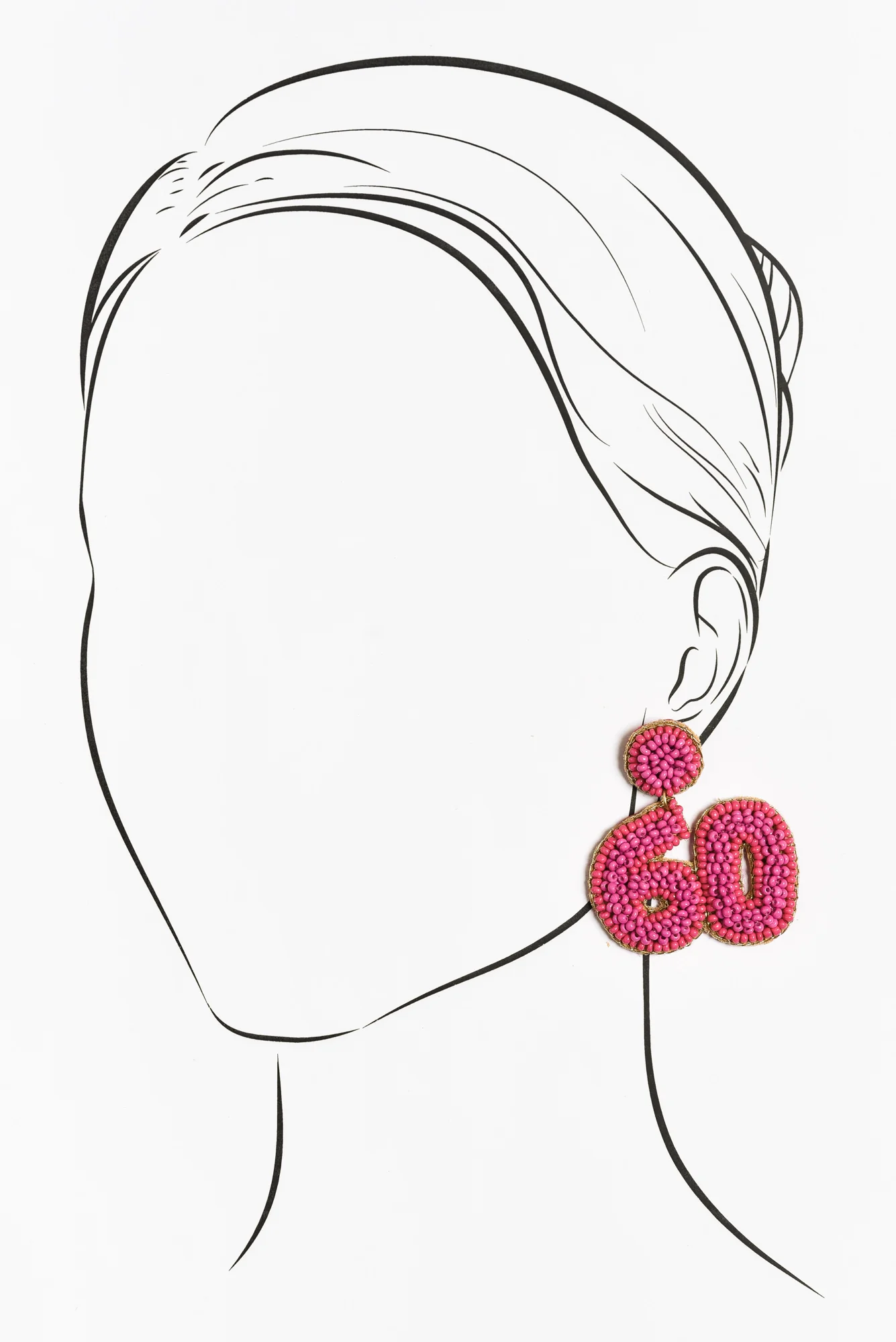 Vantia Pink Beaded 60 Earrings - Image 2