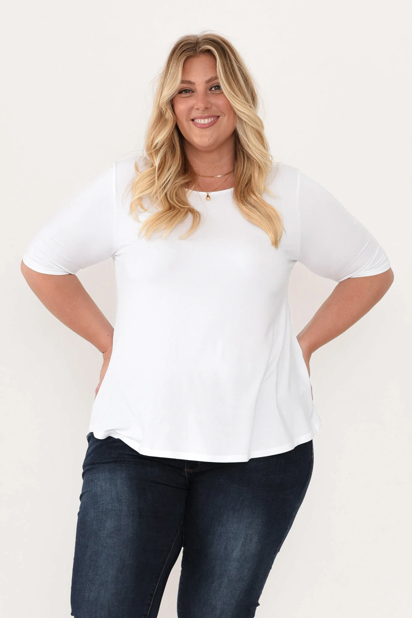 Buttery White Half Sleeve Tee - Image 8