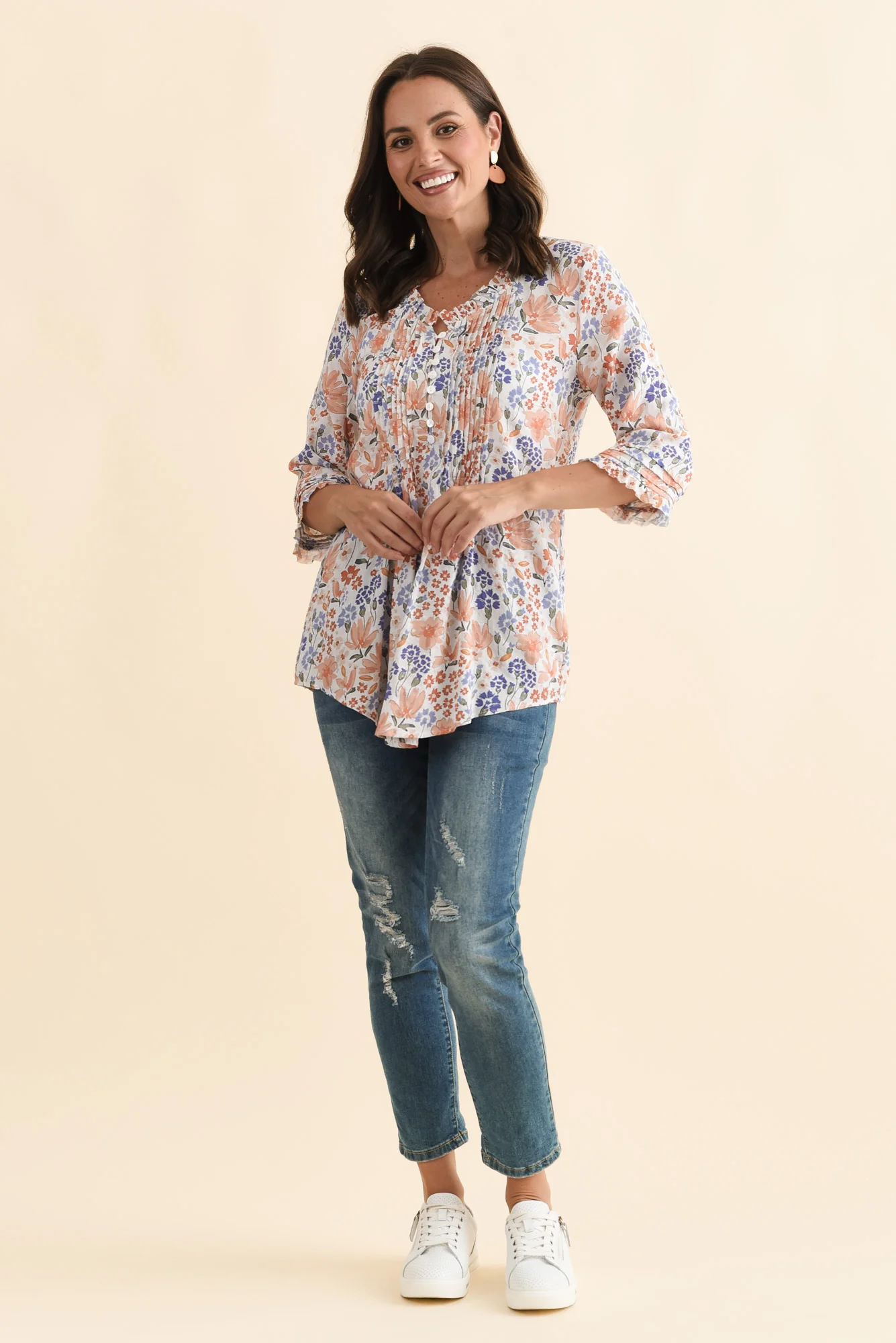 Zadie Distressed Blue Stretch Jeans - Image 7