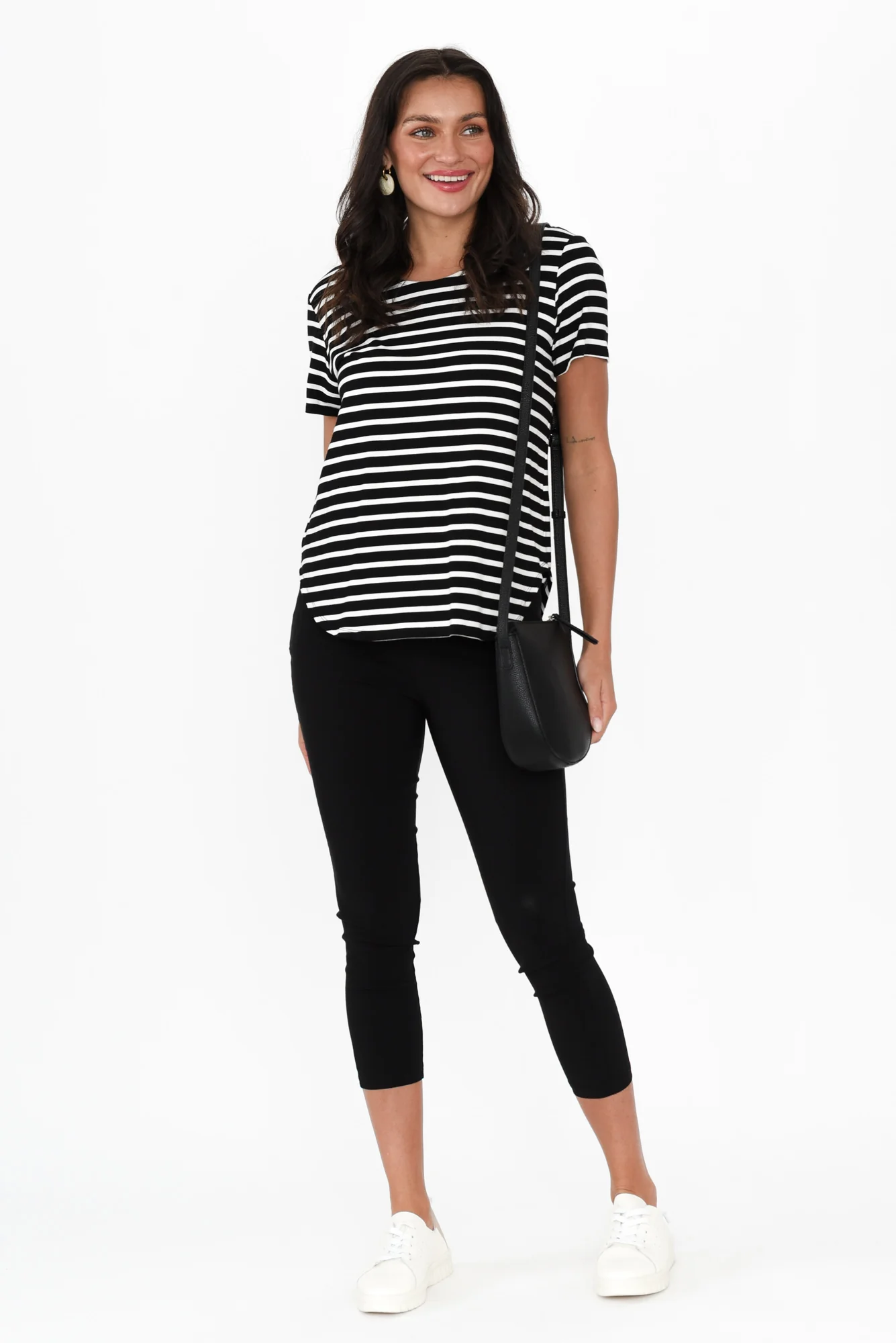 Zara Black Stretch Cropped Pants - Image 2