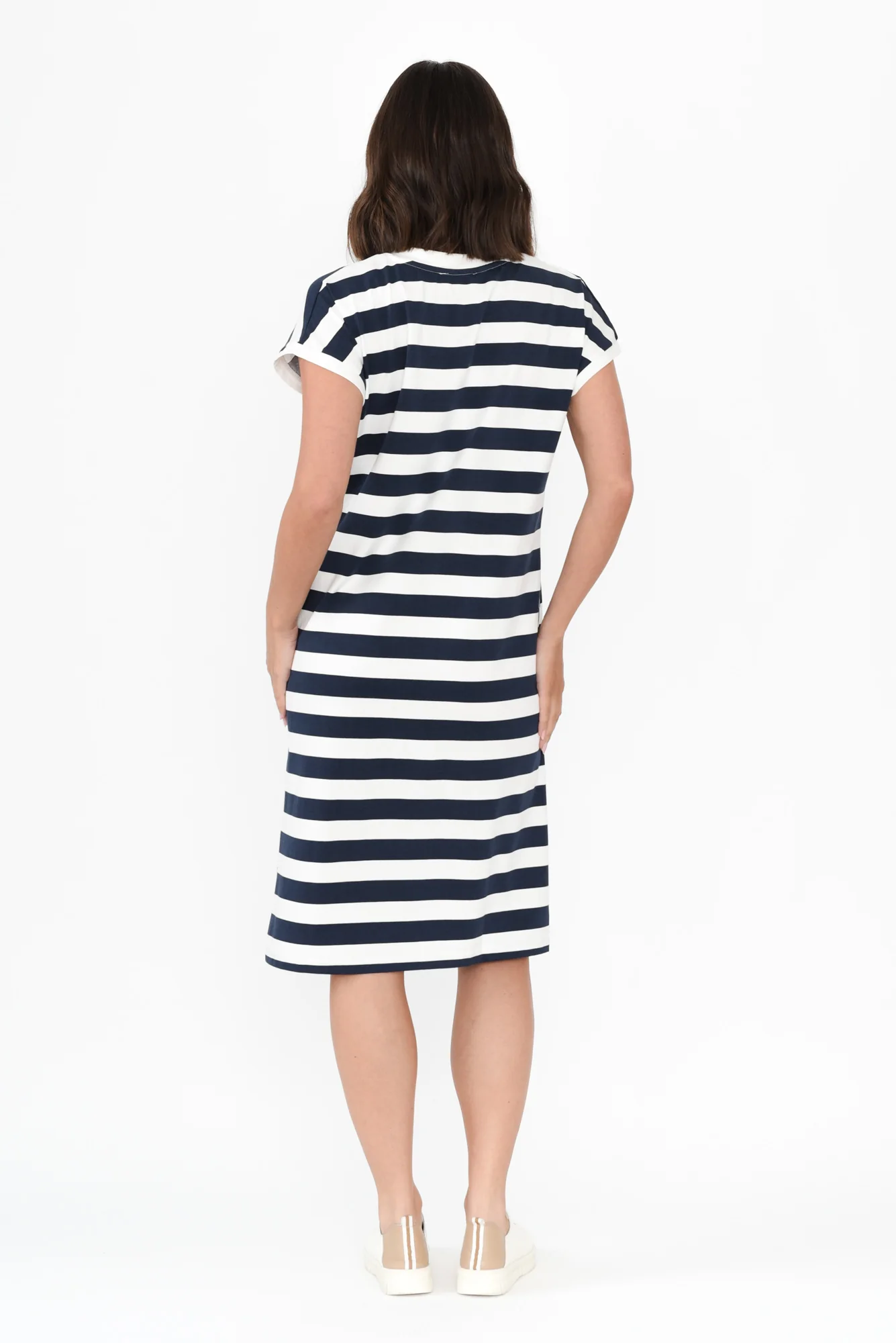 Zena Navy Stripe T-Shirt Dress - Image 5