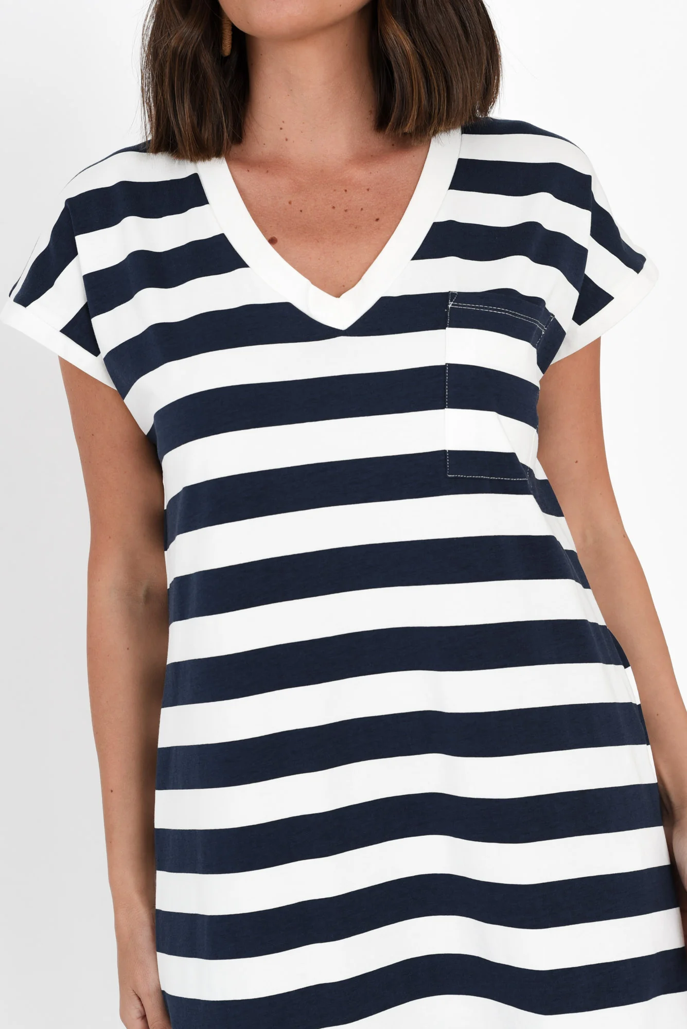 Zena Navy Stripe T-Shirt Dress - Image 6